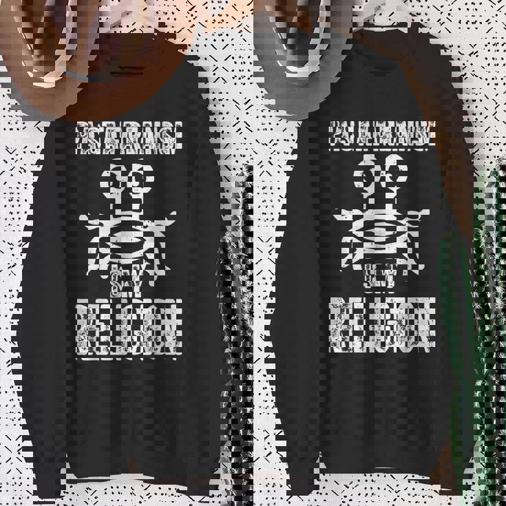 空飛ぶスパゲッティモンスター Fsm パスタファリアニズム イズ マイ リジョン スウェットシャツ 年配の女性への贈り物