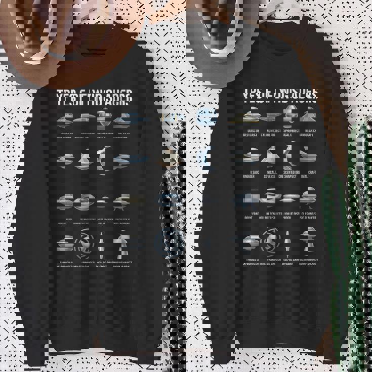 空飛ぶ円盤の種類 Ufo 宇宙人 宇宙好き スウェットシャツ 年配の女性への贈り物