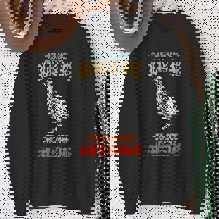 素晴らしいウズラ 鳥 ウズラ 飼育 ボホワイトウズラ好き スウェットシャツ 年配の女性への贈り物