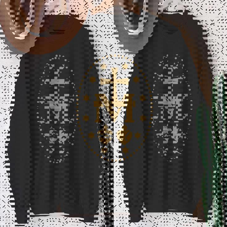 聖母マリアの奇跡のメダル カトリック聖母 スウェットシャツ 年配の女性への贈り物