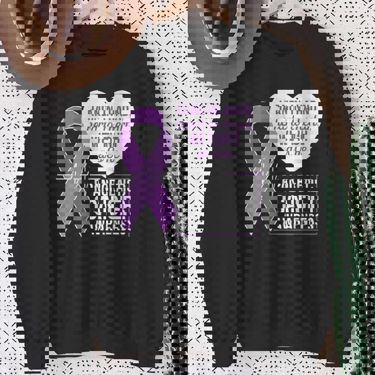 膵臓がん啓発 ハートトゥハート パープルリボン スウェットシャツ 年配の女性への贈り物