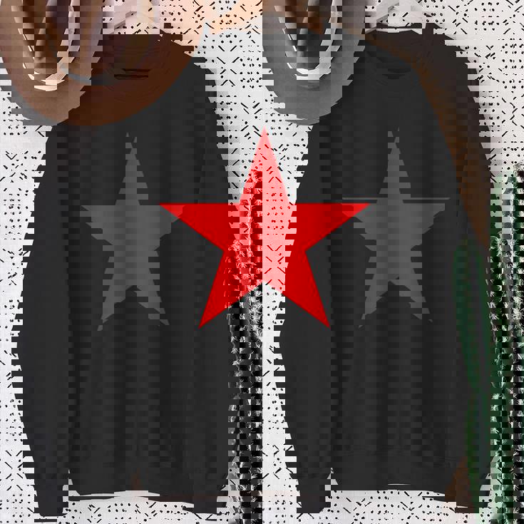 複数の色の赤い星 長袖tシャツ スウェットシャツ 年配の女性への贈り物