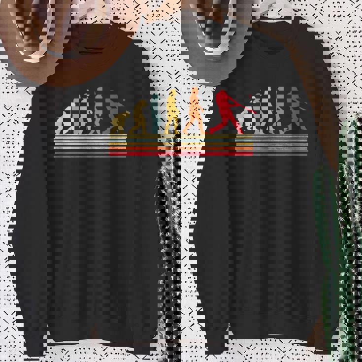 野球 人類の進化 面白いtシャツ おもしろ グッズ 服 ベースボール ネタ メンズ Evolution 野球部 男性 スウェットシャツ 年配の女性への贈り物