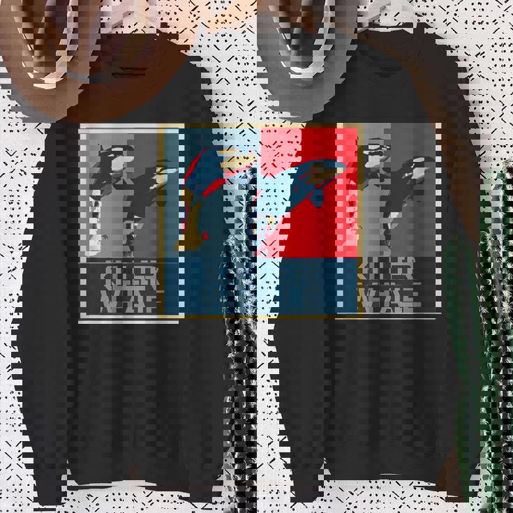 面白tシャツ 海 シャチ おもしろ かわいい グッズ 服 ネタ メンズ オリジナル 夏 生き物 レトロ スウェットシャツ 年配の女性への贈り物