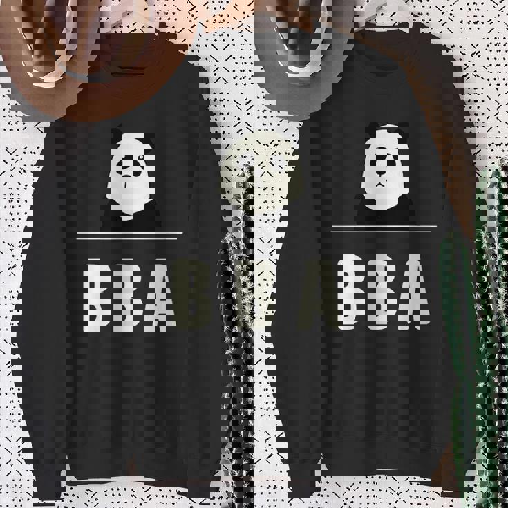 面白い 「Bba」おもしろギャグ-ジョーク 漢字 ばばあ 文字入り スウェットシャツ 年配の女性への贈り物