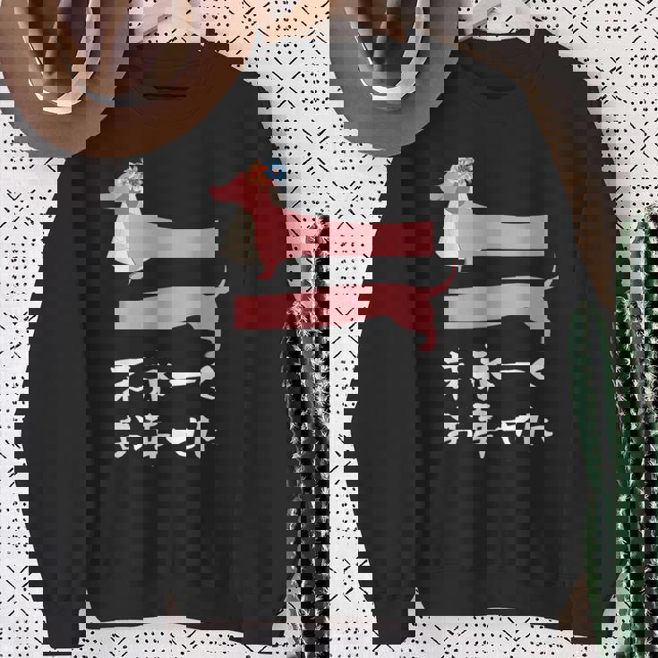 面白いtシャツ 犬 ダックスフンド 結婚祝い イヌ 犬好き グッズ かわいい おもしろ 面白い 服 ネタ スウェットシャツ 年配の女性への贈り物