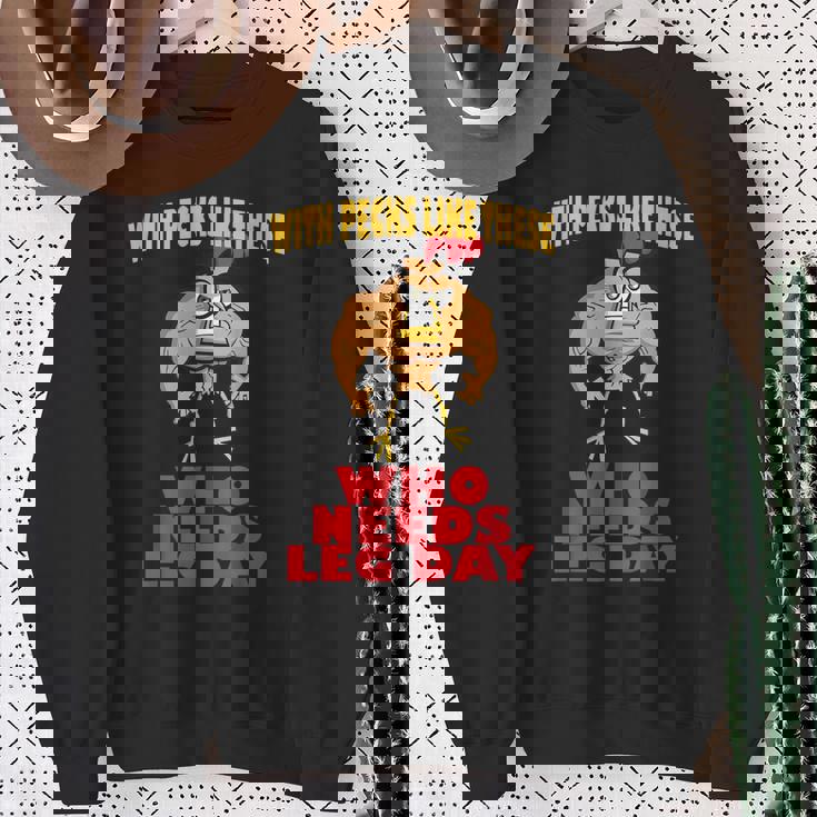 面白いジムフィットネスワークアウトtシャツ チキンレッグ スウェットシャツ 年配の女性への贈り物