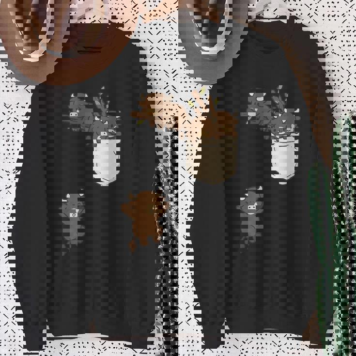 面白いバッファローバイソンかわいい遊び。 スウェットシャツ 年配の女性への贈り物