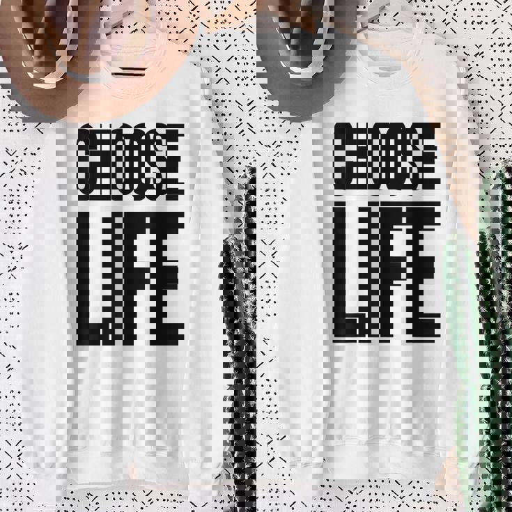 Choose Life 前面と背面の両面デザイン スウェットシャツ 年配の女性への贈り物