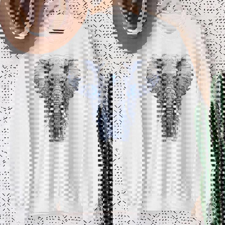 Elephant Artwork Animal Motif Art Animal Elephant Sweatshirt Unisex Gifts for Old Women