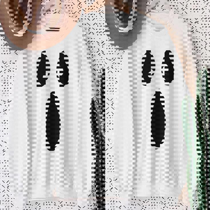 Ghost Silly Face Spooky Halloween Ghoul Face Easy Costume Sweatshirt Gifts for Old Women