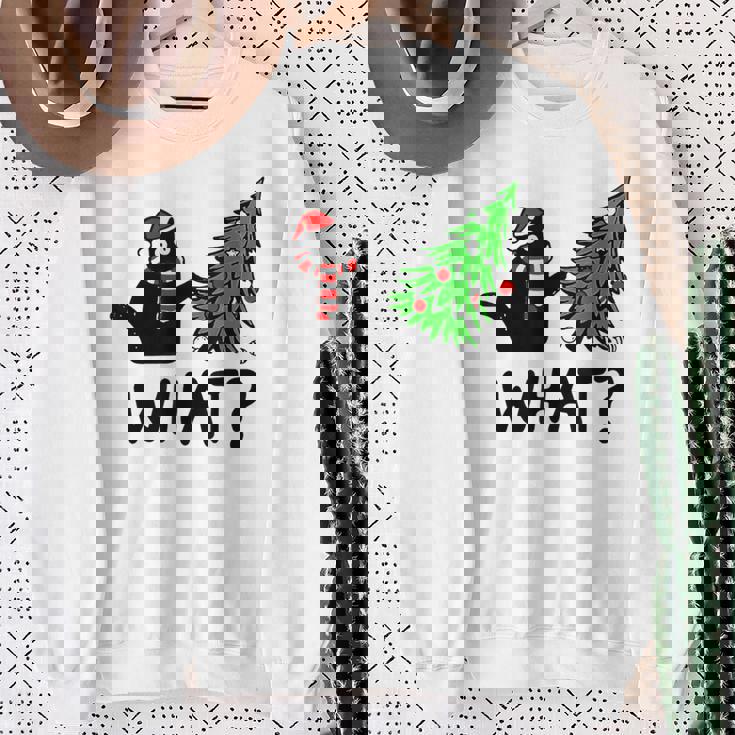 Ugly Sweater Christmas Tree Naughty Black Cat What Santa Hat Sweatshirt Gifts for Old Women Ugly Sweater Christmas Tree Naughty Black Cat What Santa Hat Sweatshirt Gifts for Old Women