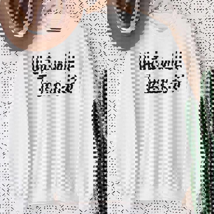 What Would Jesus Do 長袖tシャツ スウェットシャツ 年配の女性への贈り物