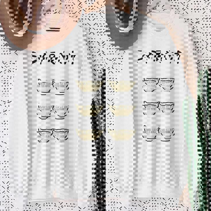 【シックスパック 餃子】ギョーザ 6個 筋肉 食べ物 おもしろ 腹筋 筋トレ ダイエット 面白い ギャグ ネタ ウケ狙い スウェットシャツ 年配の女性への贈り物