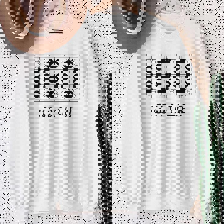 【バックプリント・背中側】囲碁 Igo 碁石 黒白 棋士【部活】クラブ【変なtシャツ屋さん】碁盤 おしゃれ 面白い 長袖tシャツ スウェットシャツ 年配の女性への贈り物