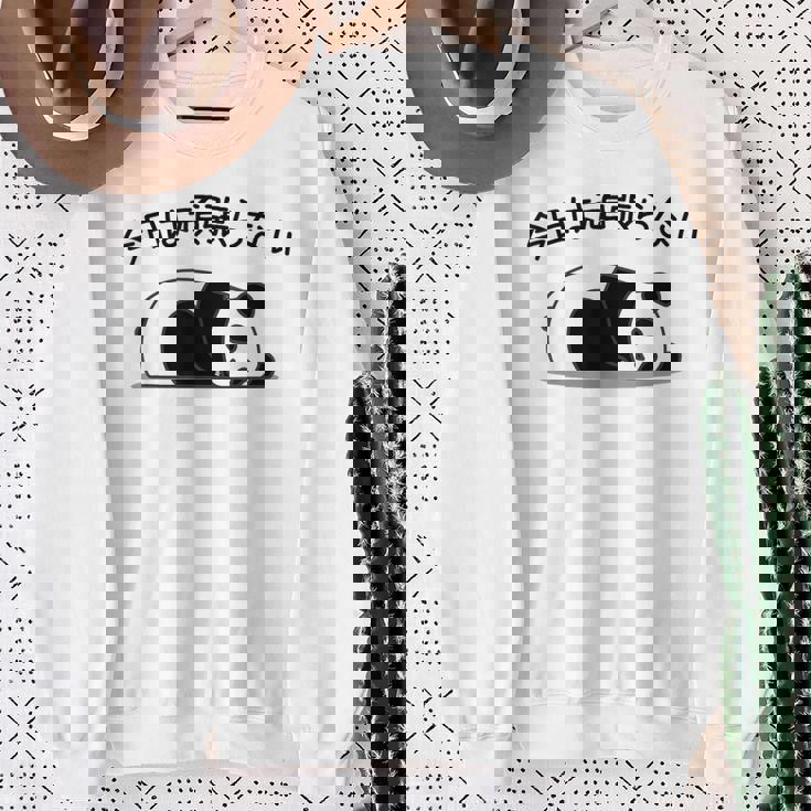 【今日は頑張らない】パンダ おもしろ 面白い熊 可愛い ユーモア ギャグ ネタ ウケ狙い 笑える だらだら ウケる スウェットシャツ 年配の女性への贈り物