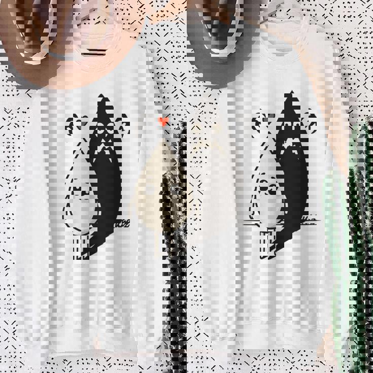 かわいい影モンスター コントラスト イラスト 長袖tシャツ スウェットシャツ 年配の女性への贈り物