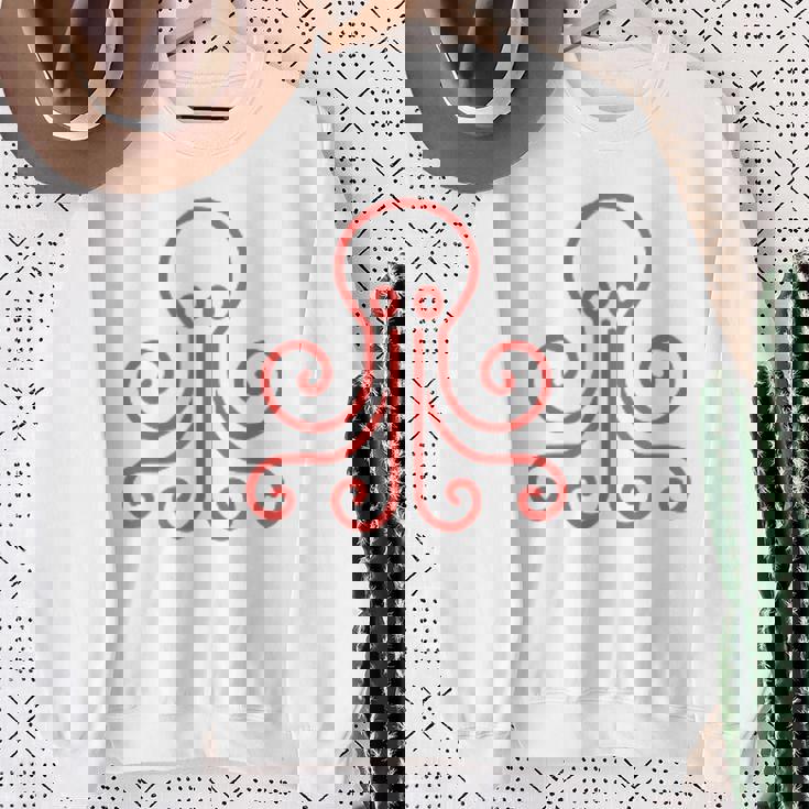 イカ 動物 面白い小さなタコ シンプルなイカ スウェットシャツ 年配の女性への贈り物