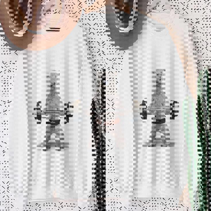 ウェイトリフティング 筋トレ バーベル やる気がないなら家に帰れ 白熊 しろくま スウェットシャツ 年配の女性への贈り物