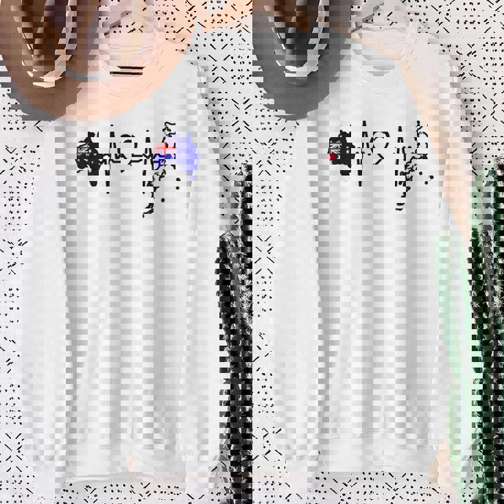 オーストラリア 日本 ハートビート オーストラリア 日本国旗 スウェットシャツ 年配の女性への贈り物