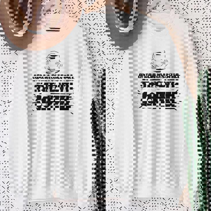 オーストラリアのルールフットボールはコーヒーから始まる スウェットシャツ 年配の女性への贈り物