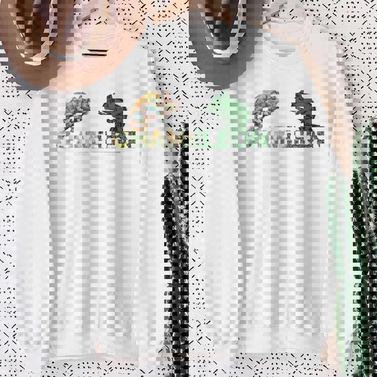 カラフル カメレオン 長袖tシャツ スウェットシャツ 年配の女性への贈り物