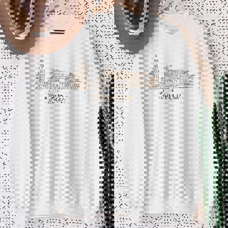 クラクフ ポーランド 旅行 お土産 パノラマ シティ ランドマーク ギフト スウェットシャツ 年配の女性への贈り物