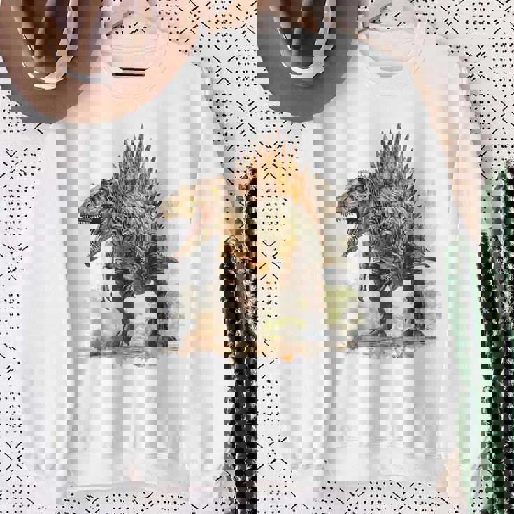 スピノサウルス 恐竜モチーフ イラスト スピノサウルス スウェットシャツ 年配の女性への贈り物