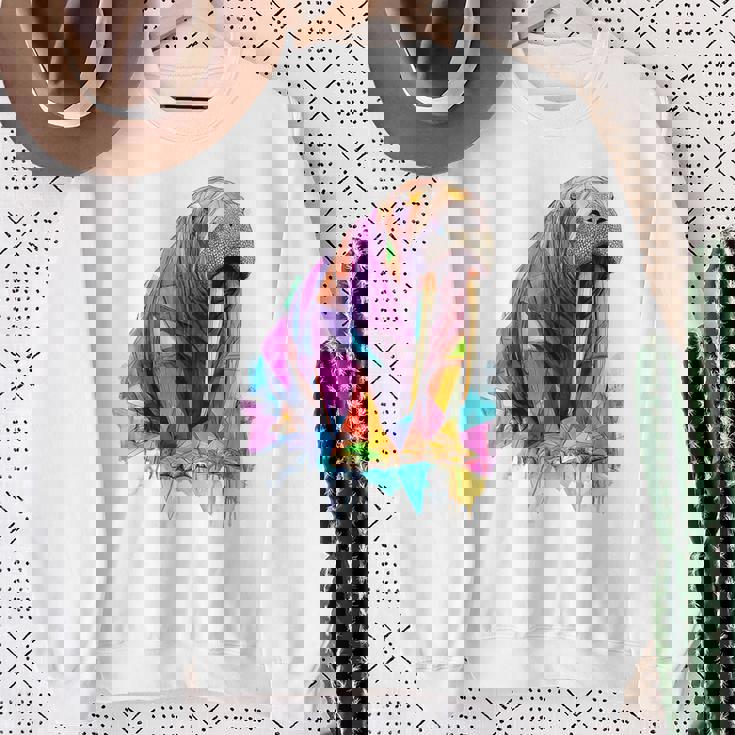 セイウチ 動物 モチーフ イラスト セイウチ スウェットシャツ 年配の女性への贈り物