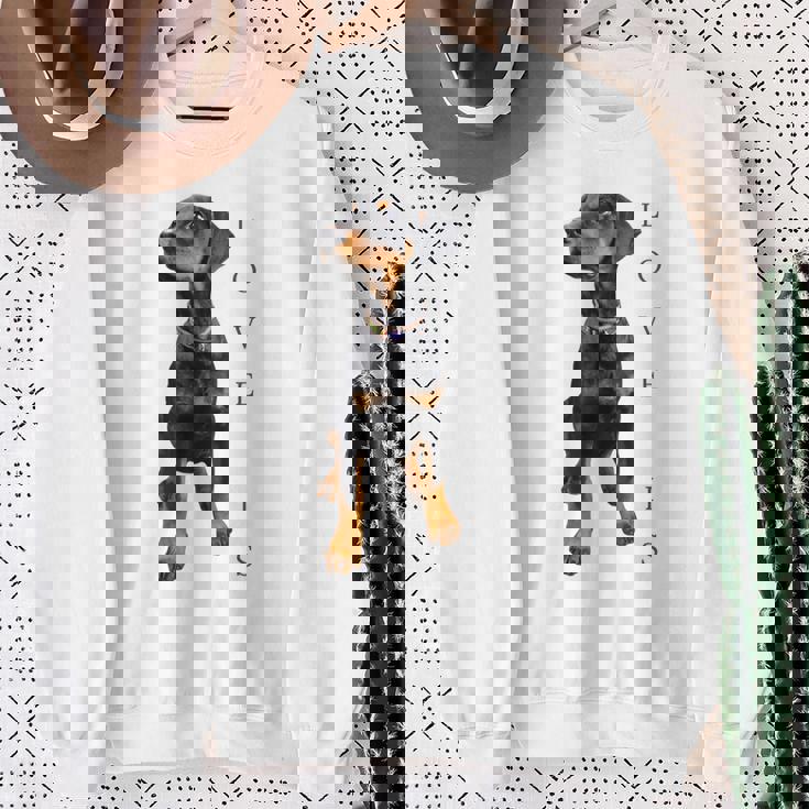 ドーベルマン シャツ ドーベルマン ピンシャー 犬 ママ お父さん 愛 ペット 子犬 スウェットシャツ 年配の女性への贈り物