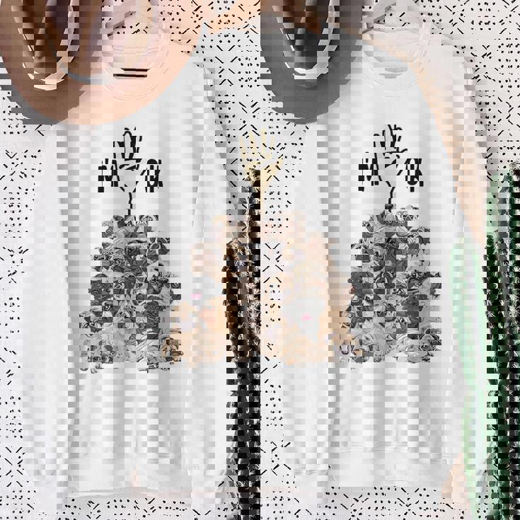 パグがいっぱい I'm Ok パグ好き。 スウェットシャツ 年配の女性への贈り物