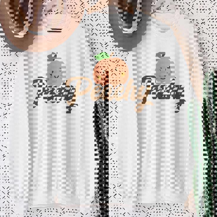 桃 かわいい 可愛い 服 桃 イラスト スウェットシャツ 年配の女性への贈り物