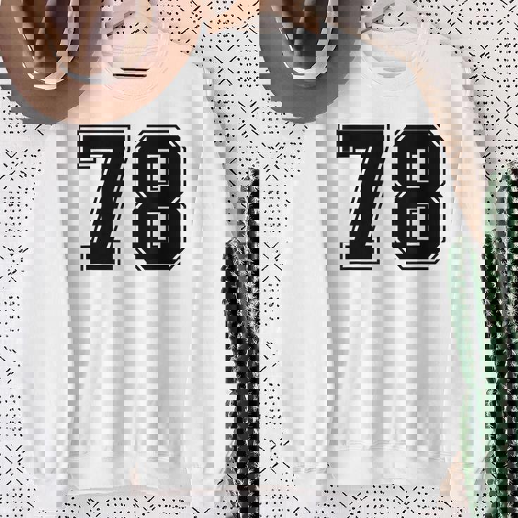 番号 78 ブラック スポーツファン ジャージ ナンバー スウェットシャツ 年配の女性への贈り物