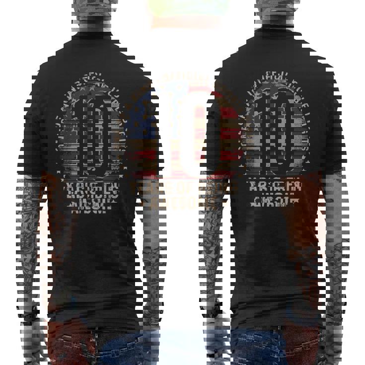 10Th Birthday Official Double Digits 10 Years Old Us Flag Men's T-shirt Back Print 10Th Birthday Official Double Digits 10 Years Old Us Flag Men's T-shirt Back Print