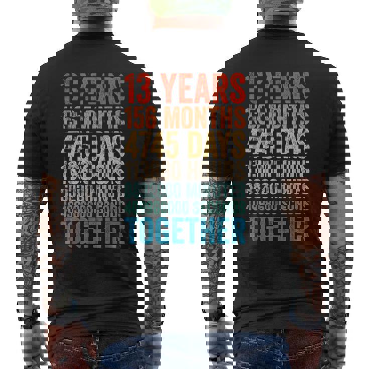 13年目の記念日 彼 彼女 カップル 13回目の結婚 メンズTシャツ バックプリント