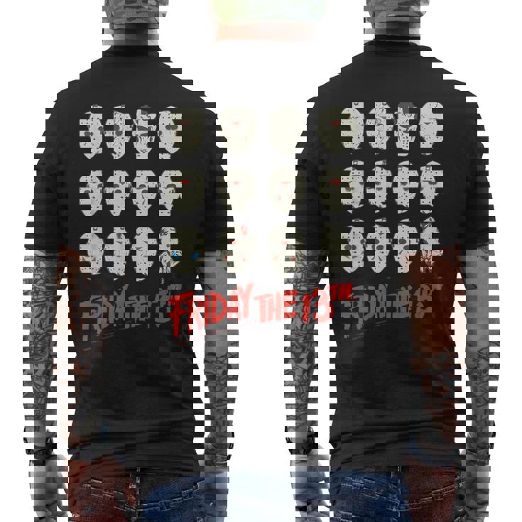 13日の金曜日 ハロウィン デザインマスク メンズTシャツ バックプリント