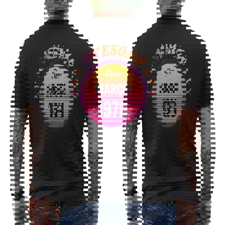 1976年3月から素晴らしい誕生日1976年3月ヴィンテージ。 メンズTシャツ バックプリント