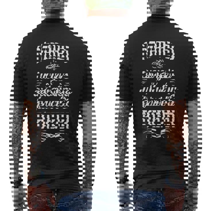 2年 結婚記念日 結婚 結婚記念日 結婚記念日 結婚結婚式 メンズTシャツ バックプリント