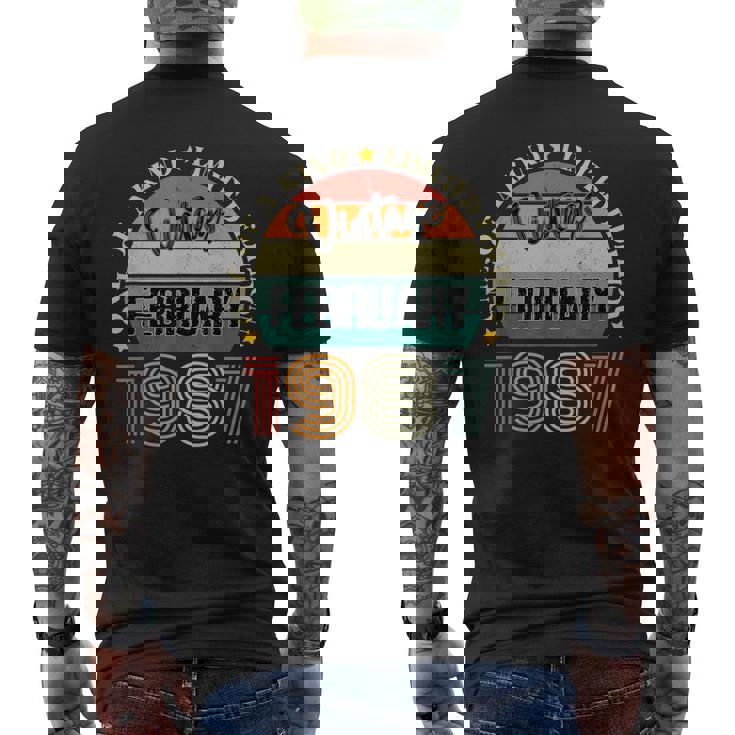 37歳 ヴィンテージ 1987年2月 37歳の誕生日 レトロ メンズTシャツ バックプリント