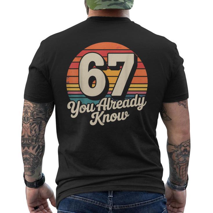Six Seven 6 7 Cool Meme Vintage 67 Number FrontBack Men's T-shirt