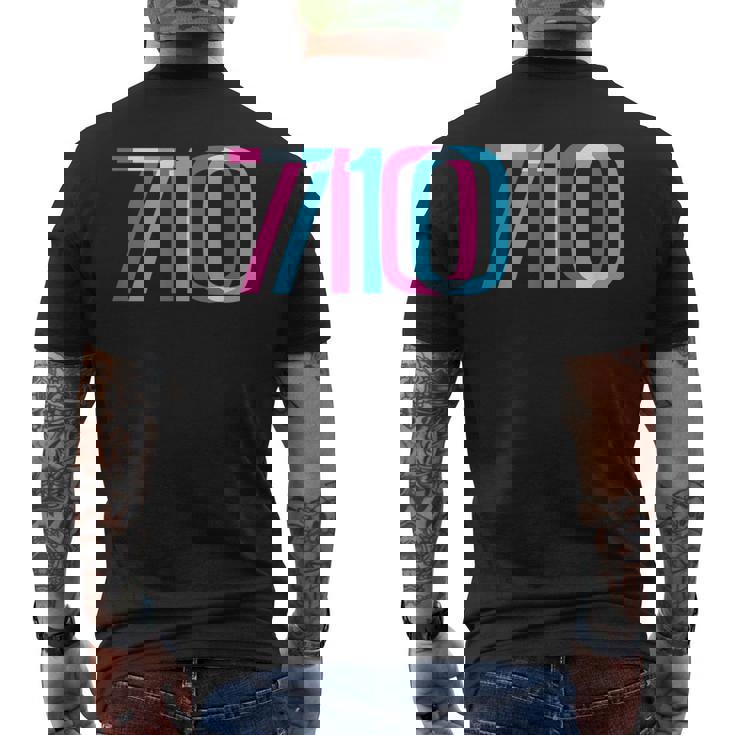 710 オイルダビング420 トリッピーグリッチ メンズTシャツ バックプリント