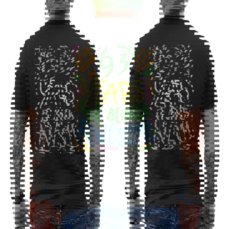 93 Years Of Being Awesome 93歳の誕生日 93歳 メンズTシャツ バックプリント