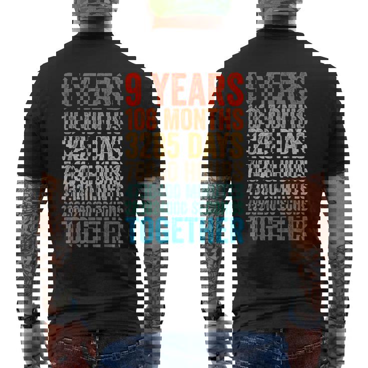 9年目の記念日 彼 彼女 カップル 9回目の結婚 メンズTシャツ バックプリント