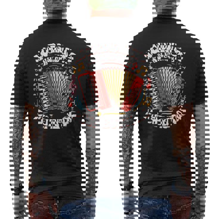 Accordionists Know How To Push Buttons 面白い レトロ アコーディオン メンズTシャツ バックプリント