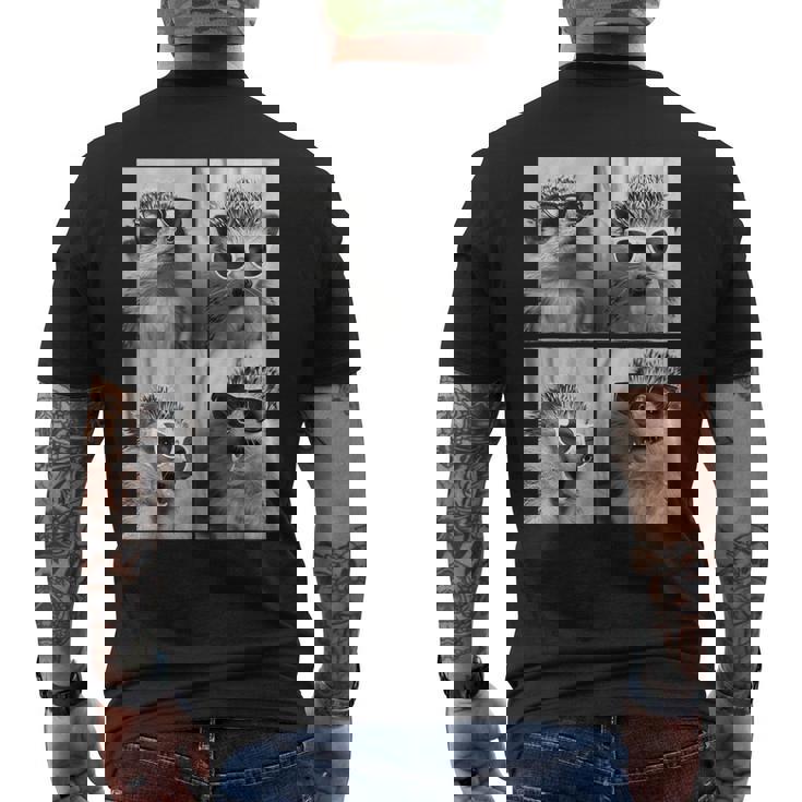 Adorable Hedgehog Sunglasses Animal Photo Forest Animal Men's T-shirt Back Print