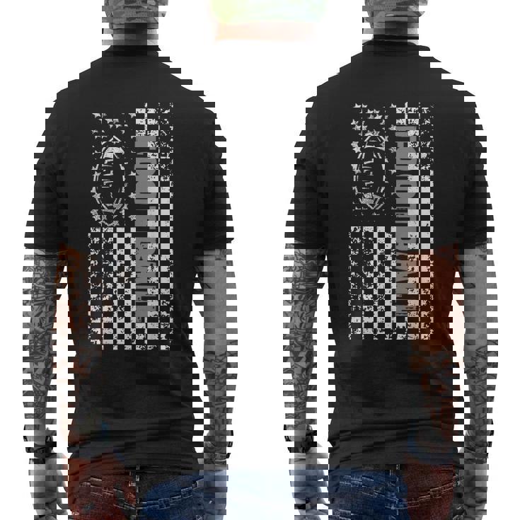 American Flag Football Patriotic Football Men's Back Print T-Shirt