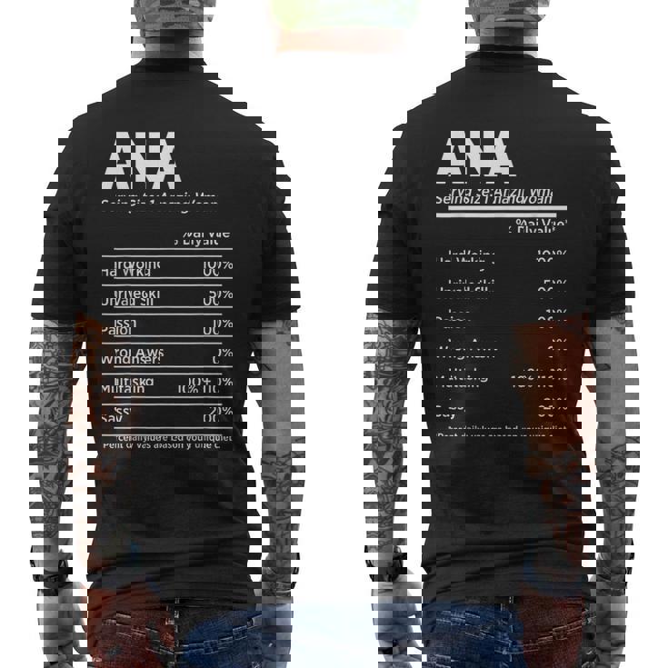 Ana Is My Name おもしろネームタグ メンズTシャツ バックプリント