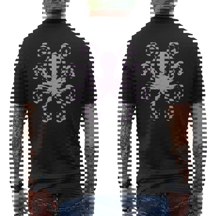 Angry Octopus Middle Finger Novelty Fun Meme Humor Men's T-shirt Back Print