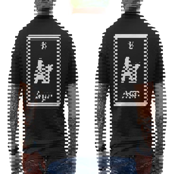 Argon Ar 元素周期表 サイエンスギフト メンズTシャツ バックプリント