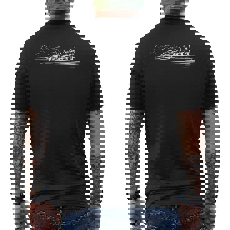 Arte En Línea Del Equipo De Remo Camiseta Hombre Estampado Espalda